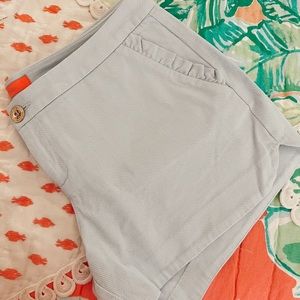 Lilly Pulitzer Addie Blue Stretch Shorts Ruffle Pocket